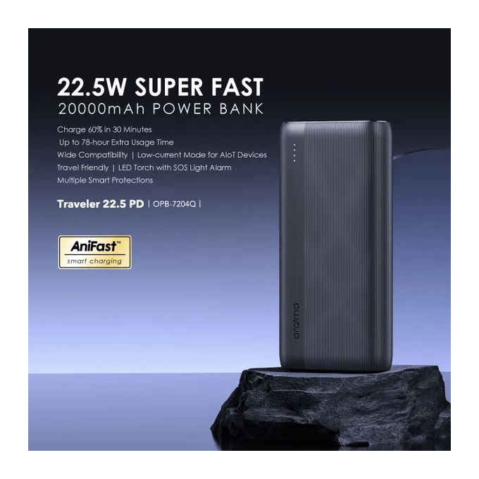 Oraimo Traveler 22.5W PD Power Bank front view